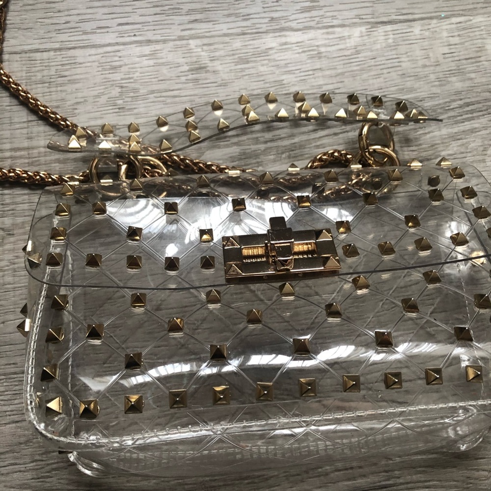 Clear Studded Crossbody Bag